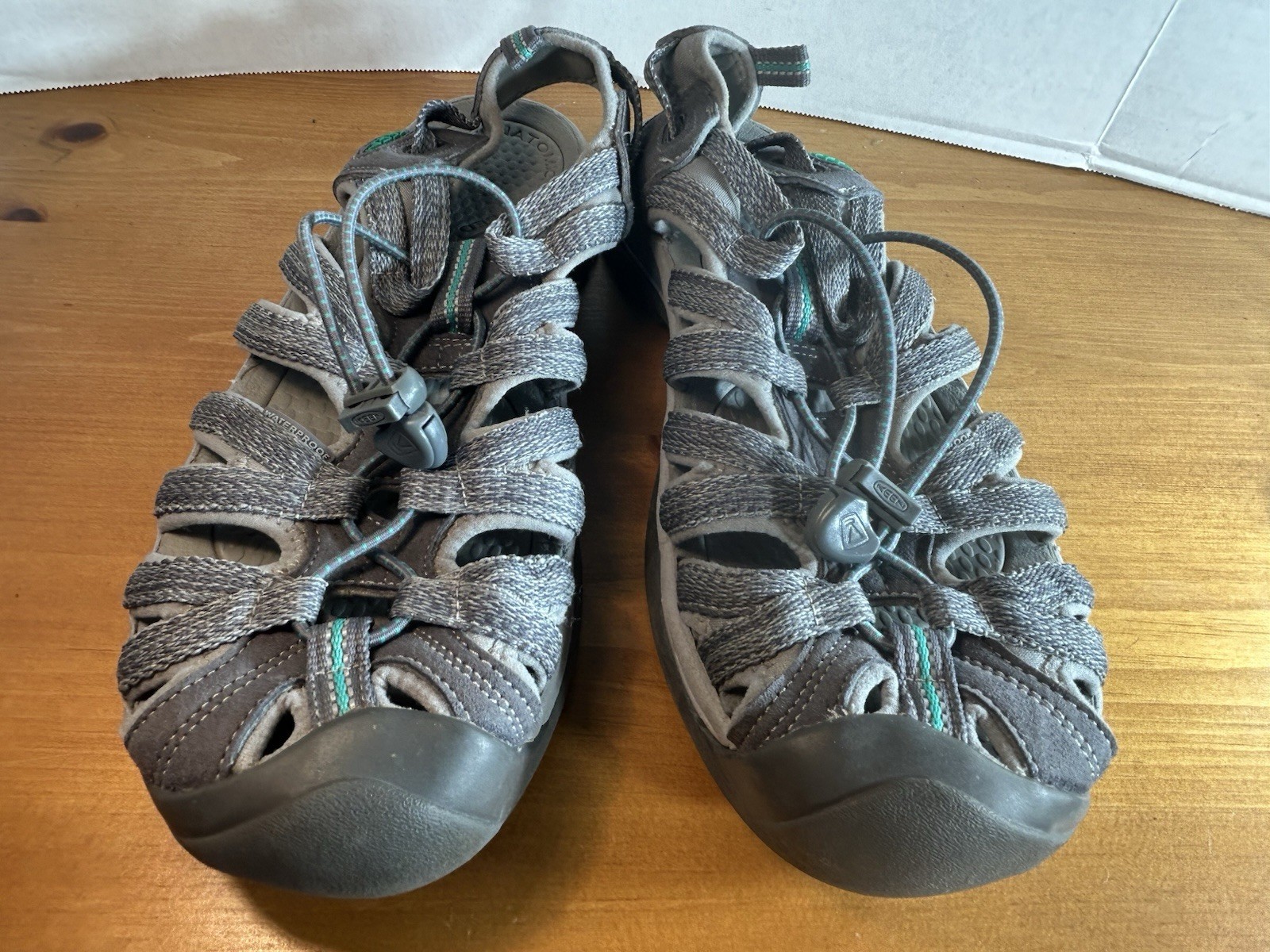 KEEN Whisper sandalo donna taglia 10 escursionismo sportivo grigio verde pavone 1022814 BELLO