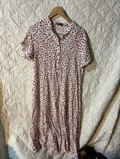 SHEIN Women's XL Animal Print Midi Dress V-Neck Button Front
