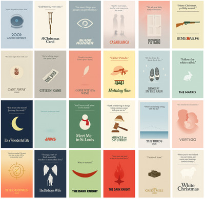 Klassische Filmzitate Poster, Minimalposter Premiumdrucke, gerahmt oder ungerahmt