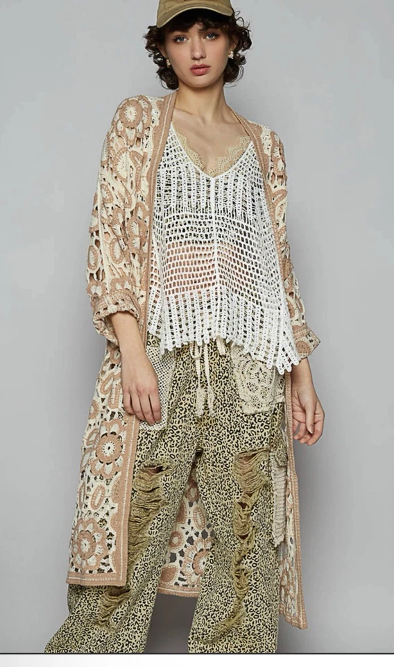 Nuevo - Cárdigan de ganchillo POL - Talla única para la mayoría Foto 3 de 4