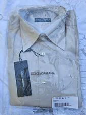 Dolce & Gabbana Men's Cotton Button Up Dress Shirt Gray NWT 15 / 38 NEW Italy