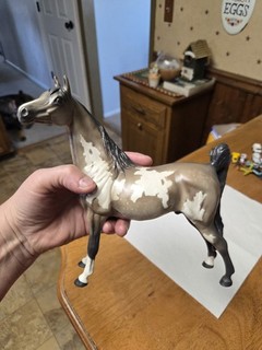 Cheval Pinto Paint Saddlebred Porcelain With Sticker. Signed And Numbered