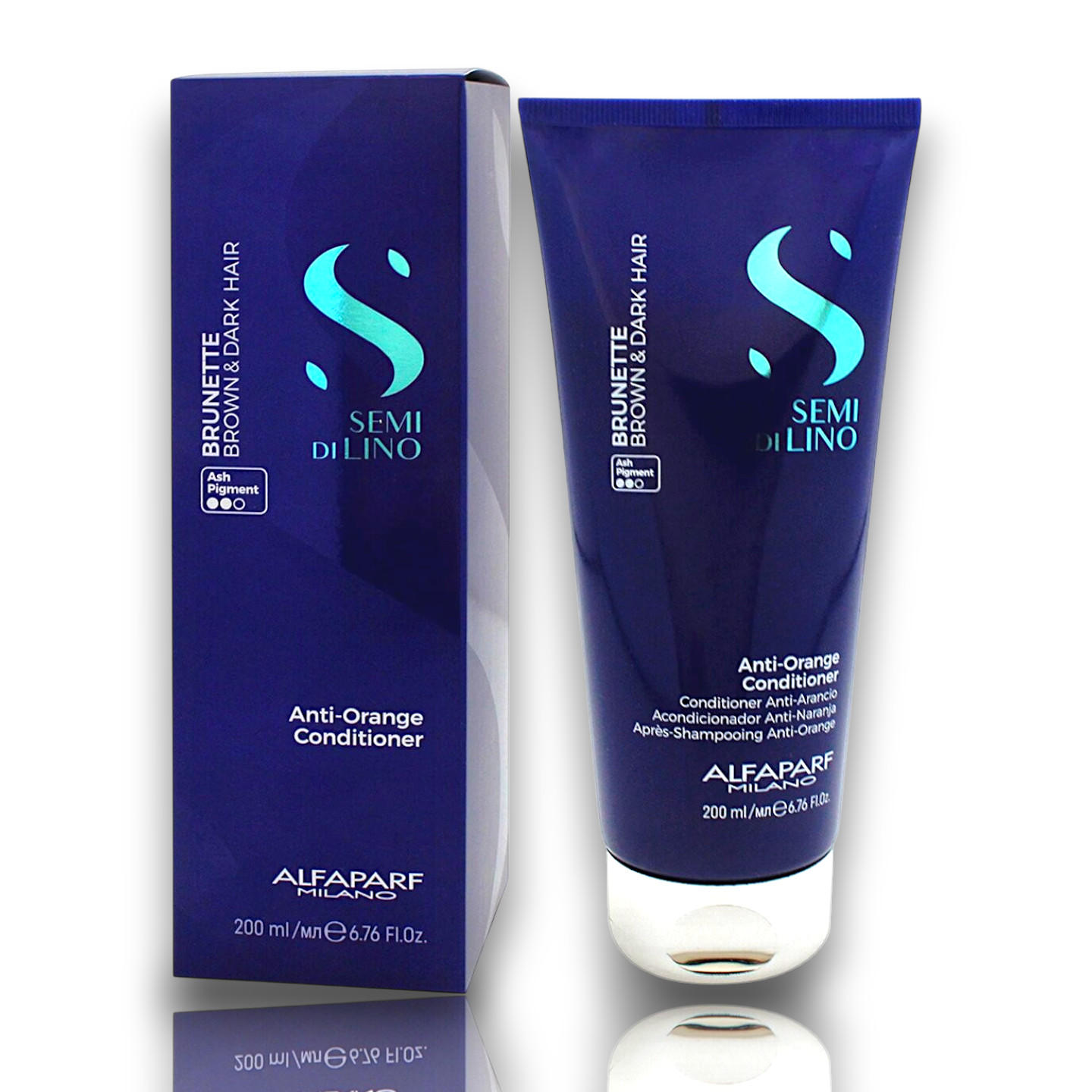 Кондиционер для темных ВОЛОС Alfaparf Semi Di Lino BRUNETTE BROWN Anti-Orange Conditioner 6,76 унции