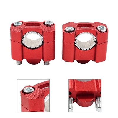 Red HandleBar Fat Bar Mount Clamps Risers Adaptor 7/8 to 11/8 Dirt Pit Bike ATV