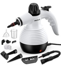 AKPIAN Handheld Steam Cleaner 1050W 10 Accessories Portable ChemicalFree Steamer