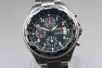 [Fast neuwertig] Seiko 7t92-0VG0 ANA Chronograph schwarz Herren Quarzuhr aus ...