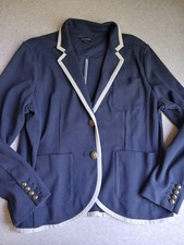 Lands End Blazer 16 Navy Nautical Anchor Knit Sweater Cotton Preppy Retro Womens