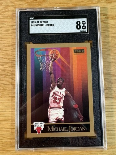 1990 SKYBOX BASKETBALL #41 MICHAEL JORDAN SGC 8 NM-MT | Beautiful Clean Card