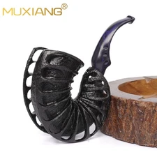 MUXIANG Briar Freehand Tobacco Pipe Rustic Calabash Pipe Wooden Smoking Pipe