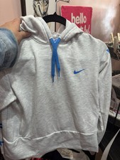 Nike Dri Fit Sweatshirt Women's Size Small Hooded Gray/light Blue