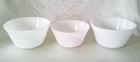 Federal Oven Ware White Milk Glass Set of 3 Mixing Bowls, Vintage 8 & 9 inch