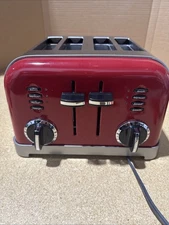 Cuisinart 4-Slice Toaster – Red Stainless Steel – PARTIALLY WORKING / AS-IS