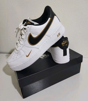 Nike Air Force 1 '07 LV8 White Black Metallic Gold Men's Size 11 DA8481-100