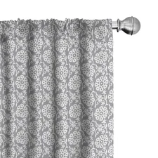  Grey and White Curtains, Rich Royal 28"W x 95"L (Pack of 2) White Grey