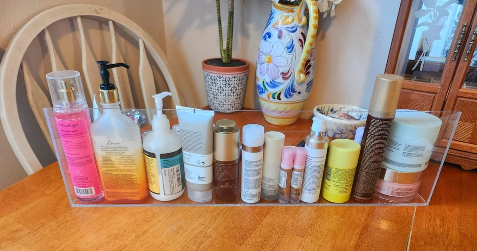 Deluxe Acrylic Beauty Organizer - Large  Tray - Bathroom Counter - Vanity, Clear - Image 4 of 4