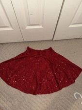 Red Sequin Skort With Tutu- Small Adult