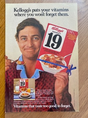 Kellog´s Corn Flakes Product 19 Cereal retro 1979 Vintage Ad Werbung Reklame
