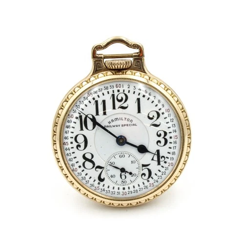 Antique Hamilton Open Face Railroad Grade 16s 21j Men's Pocket Watch #WB4658-5