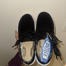 Hey Dude Wendy Stretch Canvas Black Slip On Shoes Women US W7 EU 38