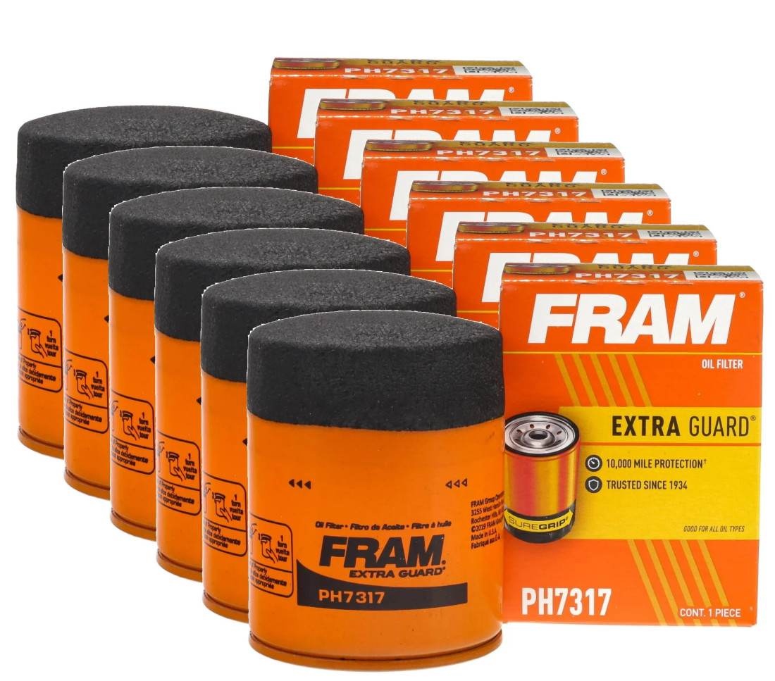 FRAM Extra Guard Oil Filter, PH7317, 10K Miles,Replacement Oil Filter (6 pack)