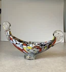 VTG Italy Murano Art Glass Millefiori Ashtray Venetian Gondola Boat Trinket Bowl