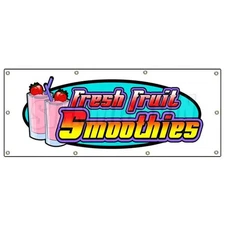 SignMission B-96 Smoothies 36 x 96 in. Banner Sign - Smoothies