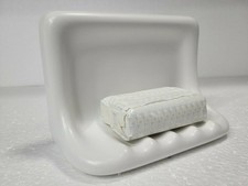 Bright White Matte Ceramic Soap Dish Tray Tile in Daltile Color 0790 Mid Cent...
