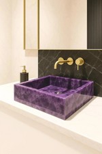 Amethyst Stone Sink Handmade Luxury Textured Wash Basin - 15 X 12 Amethyst Stone Sink Handmade Luxury Textured Wash Basin - 15 X 12