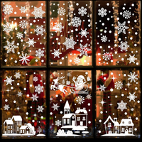 247Pcs Fensterbilder Weihnachten HäUser,Weiß Weihnachtsdeko Mit Sterne Schneeflo