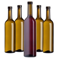 Kadax Weinflasche Aus Glas Ohne Korken , 750Ml, OlivgrüN, 10 StüCk