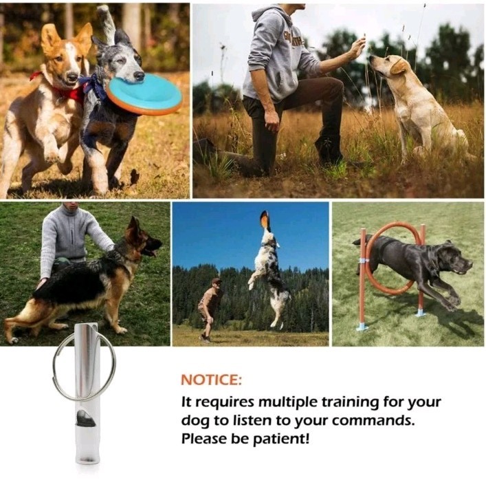 2 PCS SET Hot Pet Dog Training Whistle Dog Obedience Stop Barking Pet All Breeds