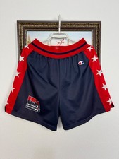 Pantaloncini NBA vintage anni 90 Champion USA Team Olympics blu rosso uomo rari taglia L