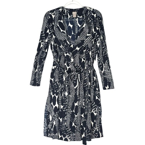 Chico’s Travelers Textured Crinkle Pleated Printed Trench Jacket Duster Blazer M