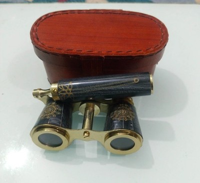 Classic Vintage Opera Glasses   Mother of Pearl & Brass Trim