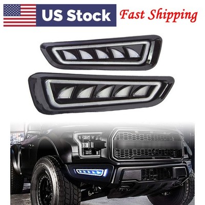 For Ford F150 Raptor 2017-20 LED Daytime Running Lights Fog Lamp Turn Signal