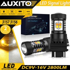 Auxito Switchback Led Front Turn Signal Light Bulbs 3157 3156 Amber White 2-6x