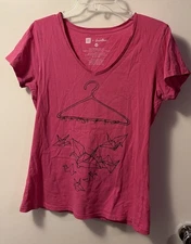 Gap + Threadless Women’s V-neck T-shirt Pink “And 1000 More For You” Size M