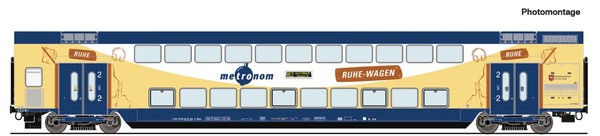 Spur H0 Roco 6200107 - Doppelstockwagen 2. Klasse, Metronom Neu OVP-image