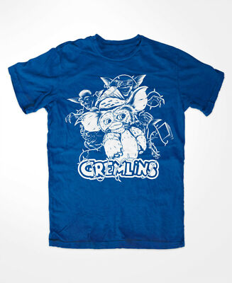 Gremlins Gizmo T-Shirt BLAU Mogwai, Dont feed , Kult Retro Film , Fun
