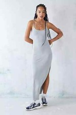 Urban Outfitters Erin Ribbed Tank Maxi Dress - Grey  - X-LARGE / UK 12-14 - NEW