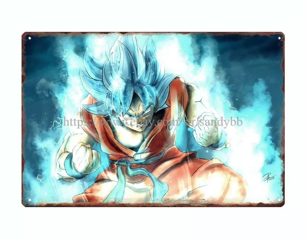 Goku Super Saiyan Panels Blue Canvas Decoration - Dragon Ball Z Merch