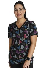 Loving Glow Cherokee Scrubs iFlex V Neck Knit Panel Top CK636 LVGW