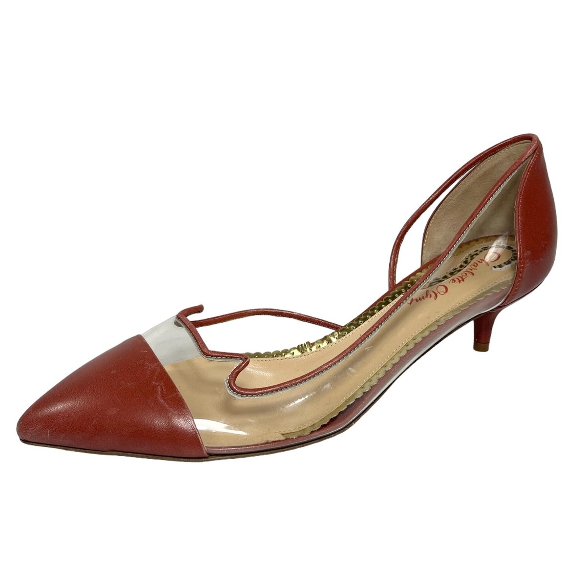 CHARLOTTLE OLYMPIA Kitty Cat Ears Clear Rust Pumps Kitten