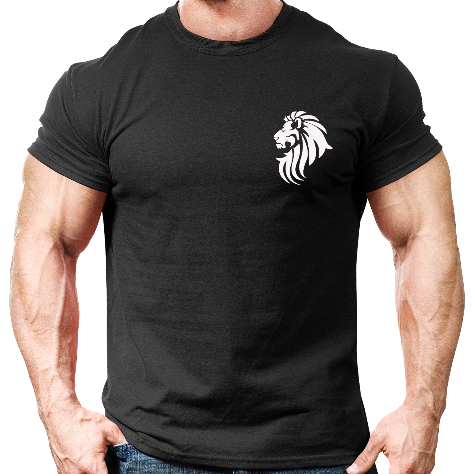 Lion Head Gym T-Shirt Mens Gym Clothing Workout Training Vest
