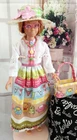 HANDMADE FOR VINTAGE SKIPPER BARBIE DOLL LONG BOHO OWL PRINT DRESS SET