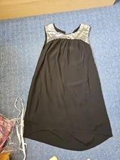 Mango Suit Black High Low Dress. Sequence Detail. Size S. V