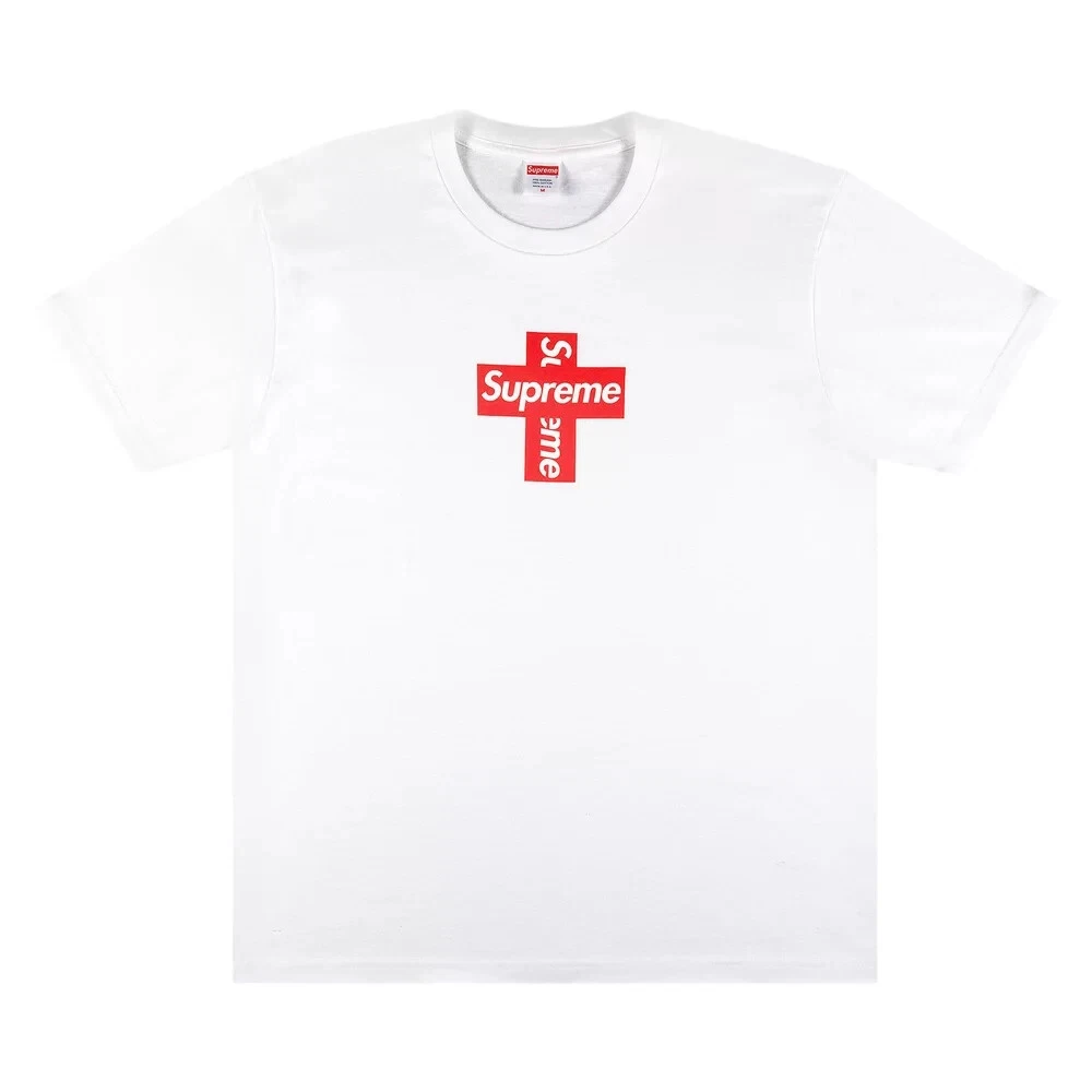 T shirt logo boîte croix suprême ouverte non portée blanc FW20 taille grande   L   DROPKICKZLA