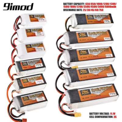 ZOP Power 3S RC Lipo batteria 11,1 V con connettore JST XT30 XT60 T per RC auto barca