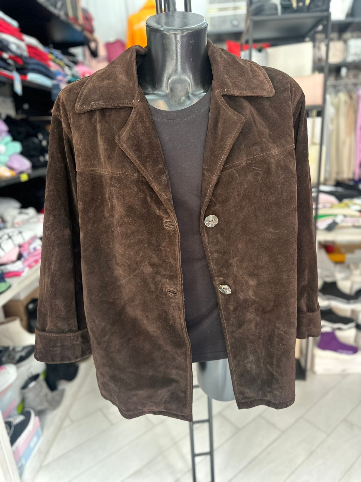 Generic Jacket Genuine Leather Used Woman Size 56 Brown LLV160