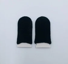 Pair of Carbon Fiber Finger Cover Sweat Proof Gaming Thumb Sleeve Black Lining
